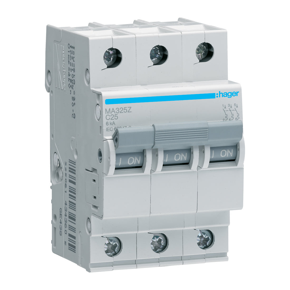 HAGER CIRCUIT BREAKER 3 POLE 6KA MA